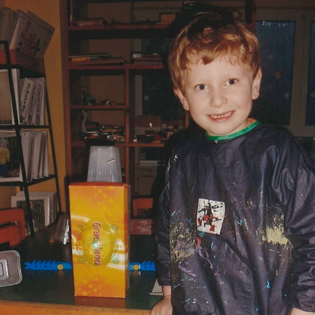 Child building with technology