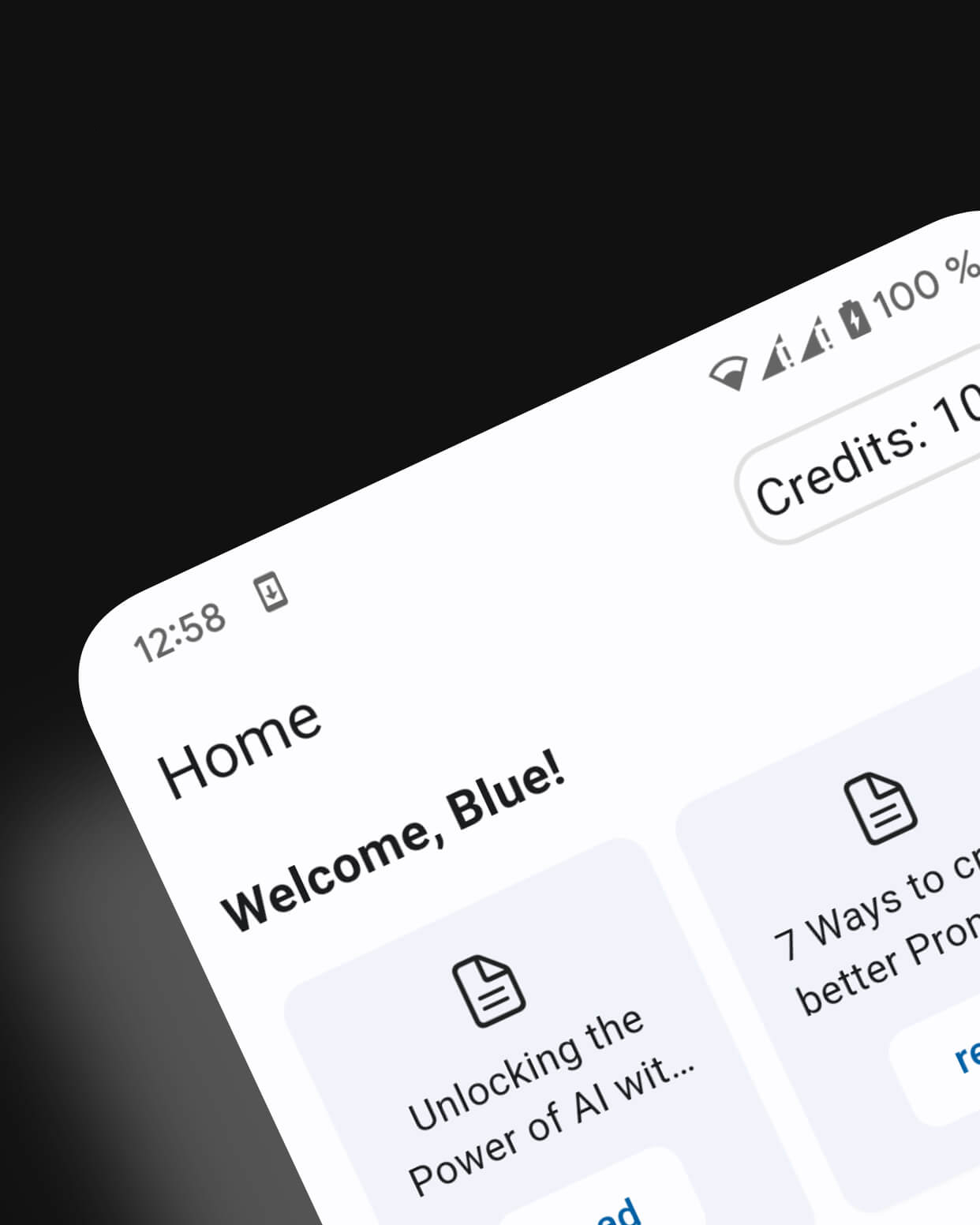 Screenshot der Mark App